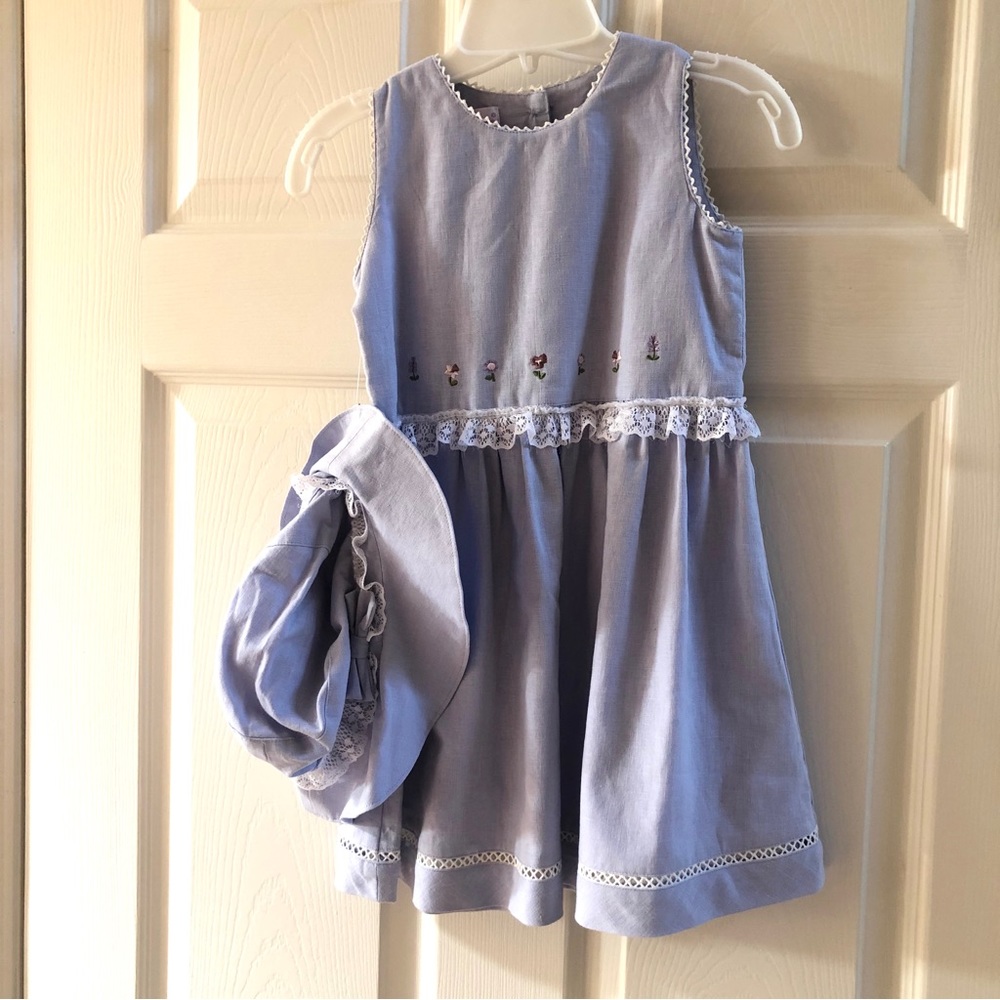 Adorable Girls Dress with Matching Hat